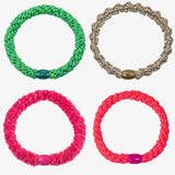 Original Hair Tie Bundle - Neon Pink, Strong Pink Esmerelda Glitter and  Lace Linen Glitter - Simply Beach UK