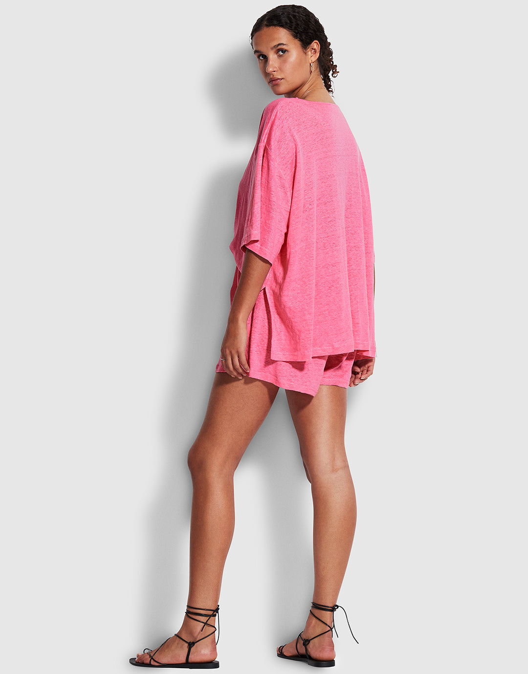 Linen Jersey Beach Short - Pink - Simply Beach UK