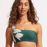 Fleur de Bloom One Shoulder Bikini Top - Evergreen - Simply Beach UK