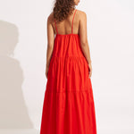 Poplin Maxi Dress - Red - Simply Beach UK