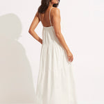 Poplin Maxi Dress - White - Simply Beach UK
