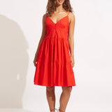 Poplin Beach Dress - Red - Simply Beach UK