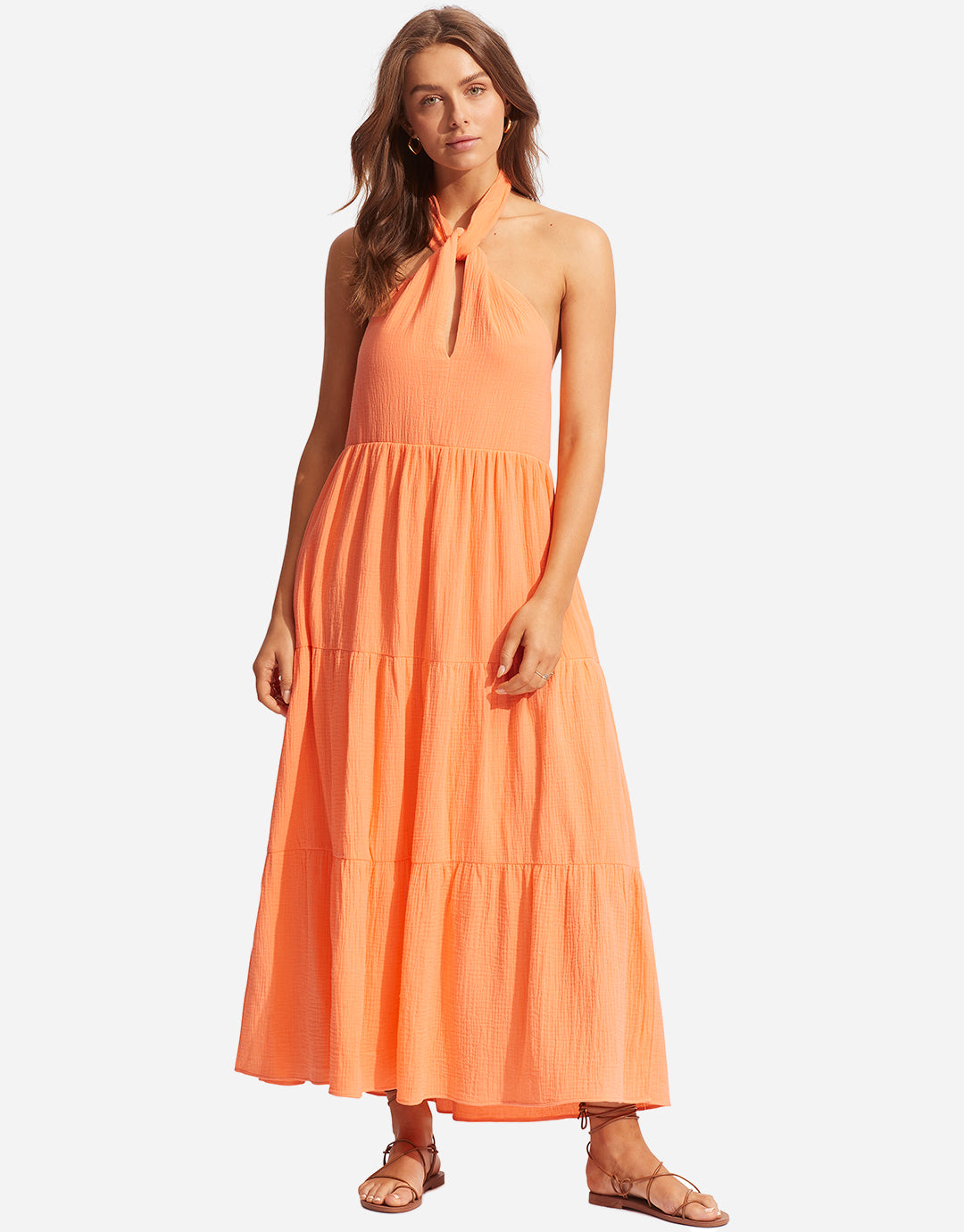 Halter Neck Dress - Cantaloupe - Simply Beach UK