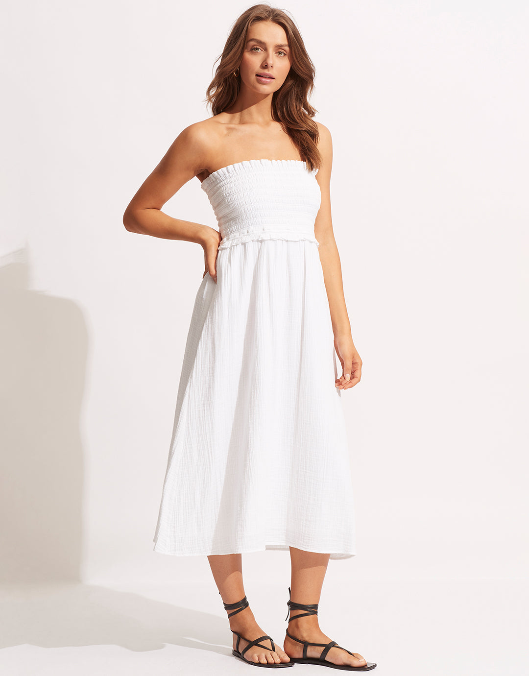 Caspian Strapless Dress/Skirt - White - Simply Beach UK