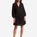 Corsica Embroidery Tier Dress - Black - Simply Beach UK