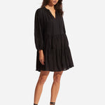 Corsica Embroidery Tier Dress - Black - Simply Beach UK