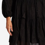 Corsica Embroidery Tier Dress - Black - Simply Beach UK