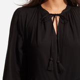 Corsica Embroidery Tier Dress - Black - Simply Beach UK