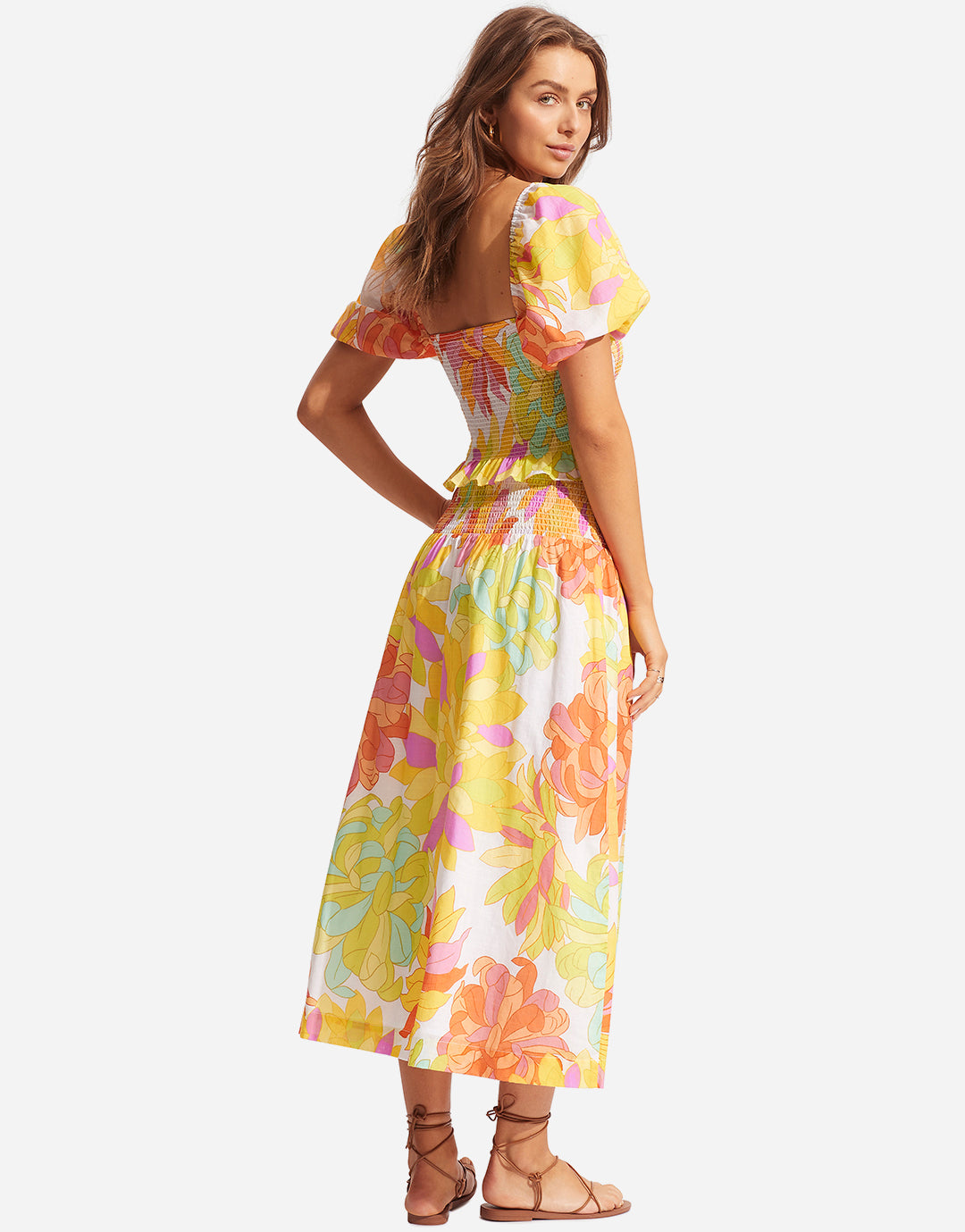 Palm Springs Shirring Skirt - Limelight - Simply Beach UK