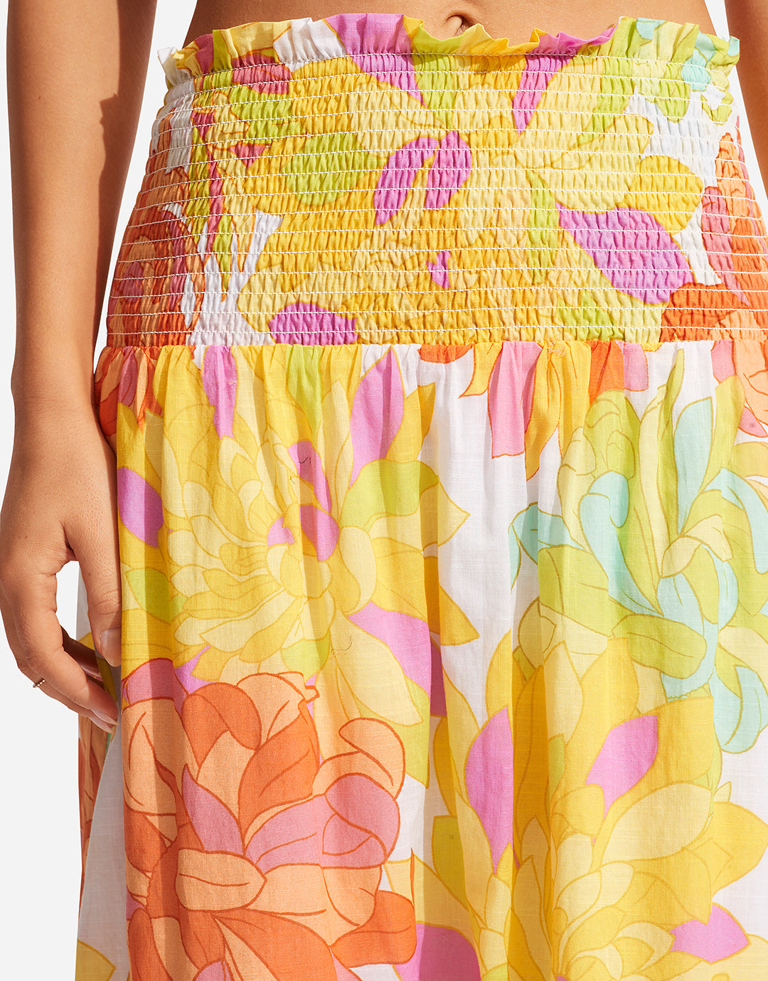 Palm Springs Shirring Skirt - Limelight - Simply Beach UK