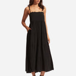 Gia Scallop Midi Dress - Black - Simply Beach UK