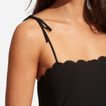 Gia Scallop Midi Dress - Black - Simply Beach UK