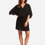 Gia Scallop Kaftan - Black - Simply Beach UK