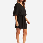 Gia Scallop Kaftan - Black - Simply Beach UK