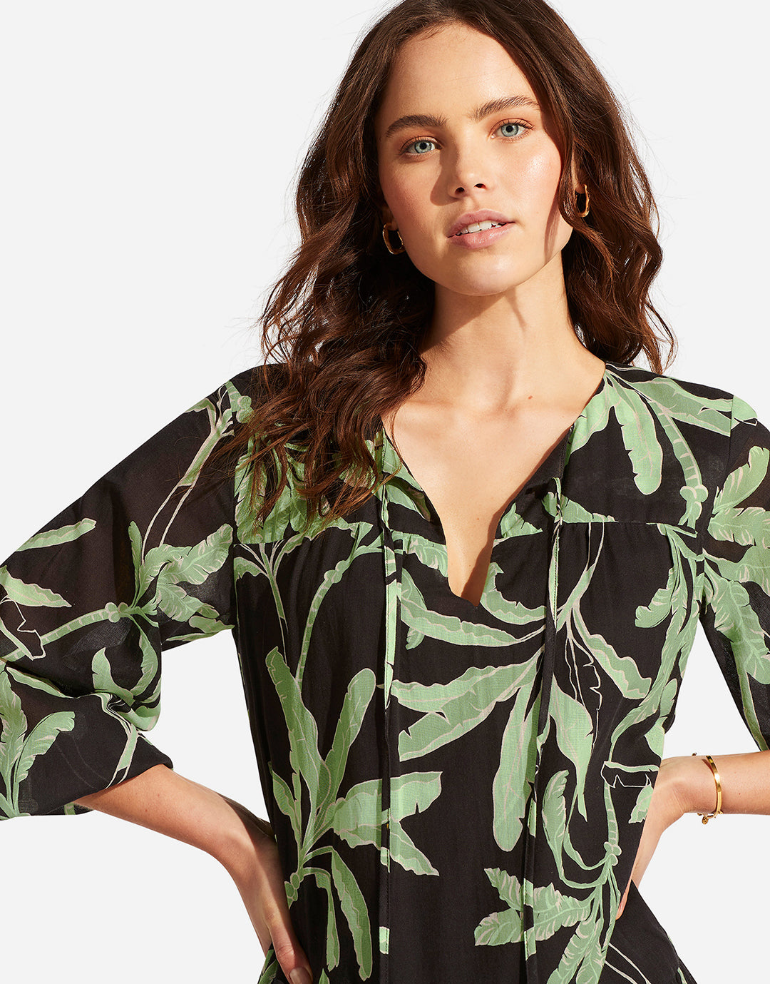 Palm Paradise Tier Dress - Black - Simply Beach UK