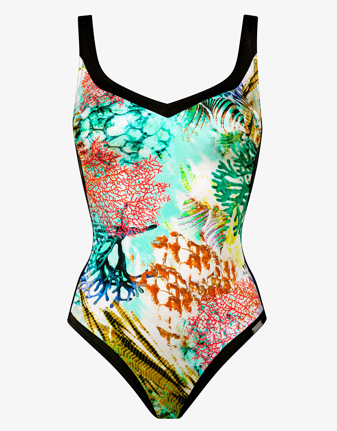 Coral Paradise Moulded Swimsuit - White Reef - Simply Beach UK