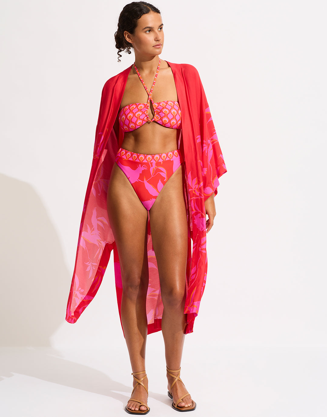 Birds of Paradise Kimono - Chilli Red - Simply Beach UK