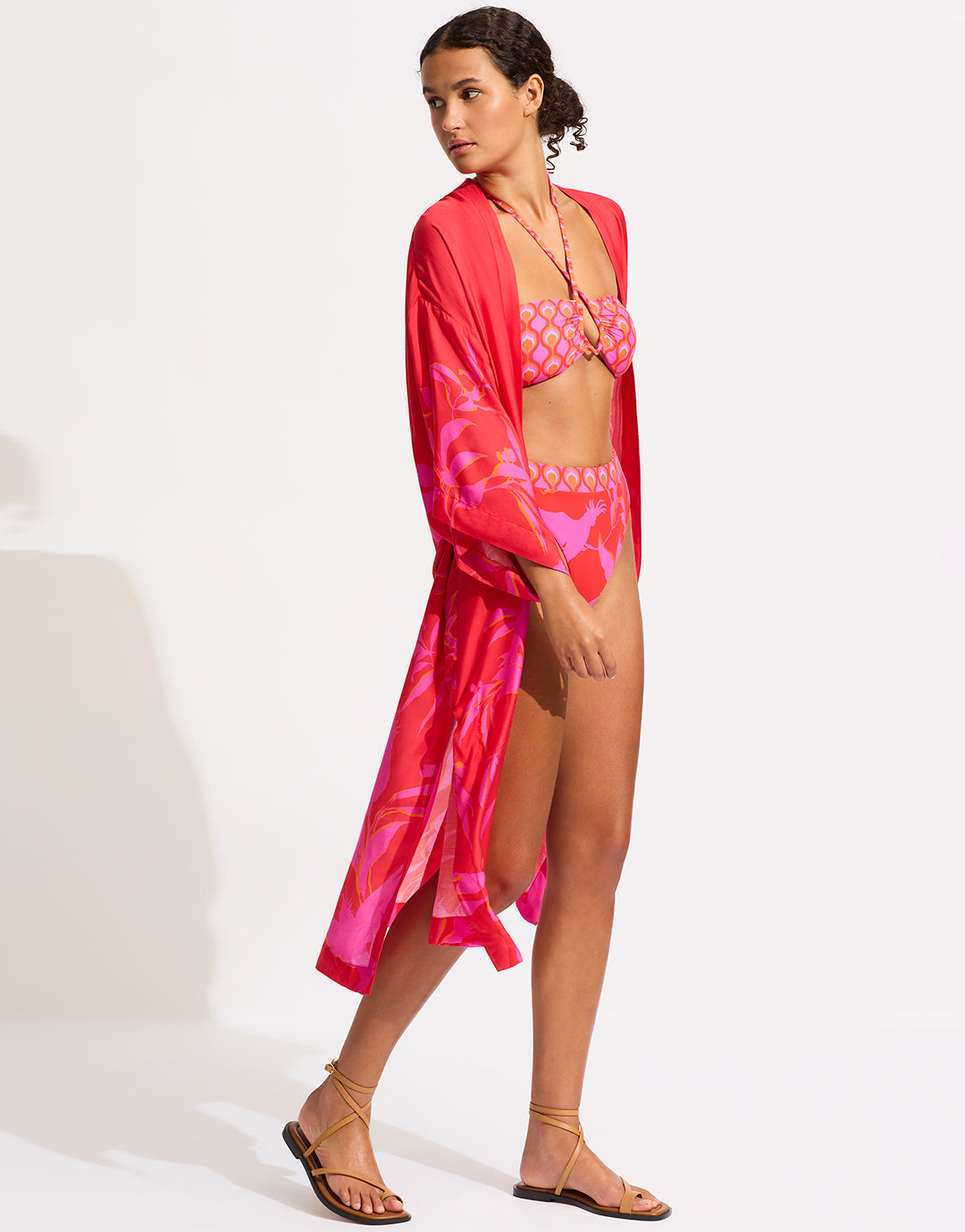 Birds of Paradise Kimono - Chilli Red - Simply Beach UK
