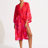 Birds of Paradise Kimono - Chilli Red - Simply Beach UK