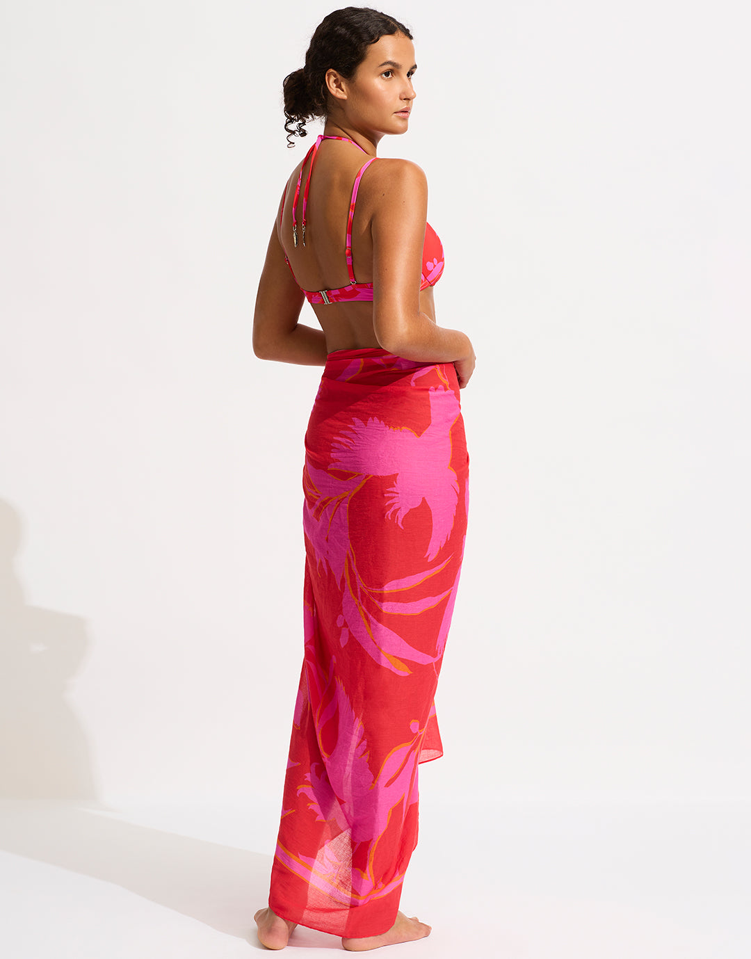 Birds of Paradise Sarong - Chilli Red - Simply Beach UK
