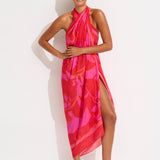 Birds of Paradise Sarong - Chilli Red - Simply Beach UK