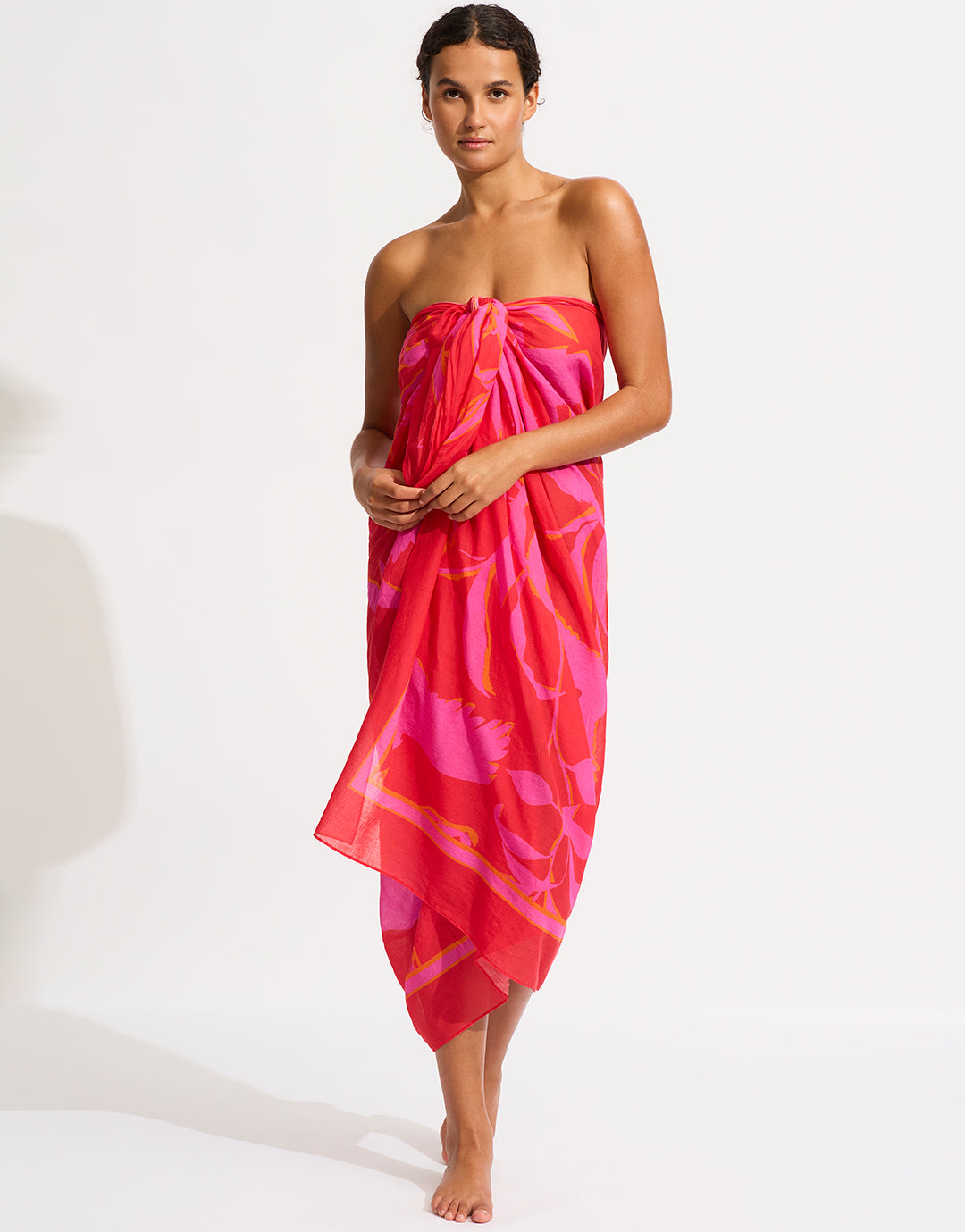 Birds of Paradise Sarong - Chilli Red - Simply Beach UK
