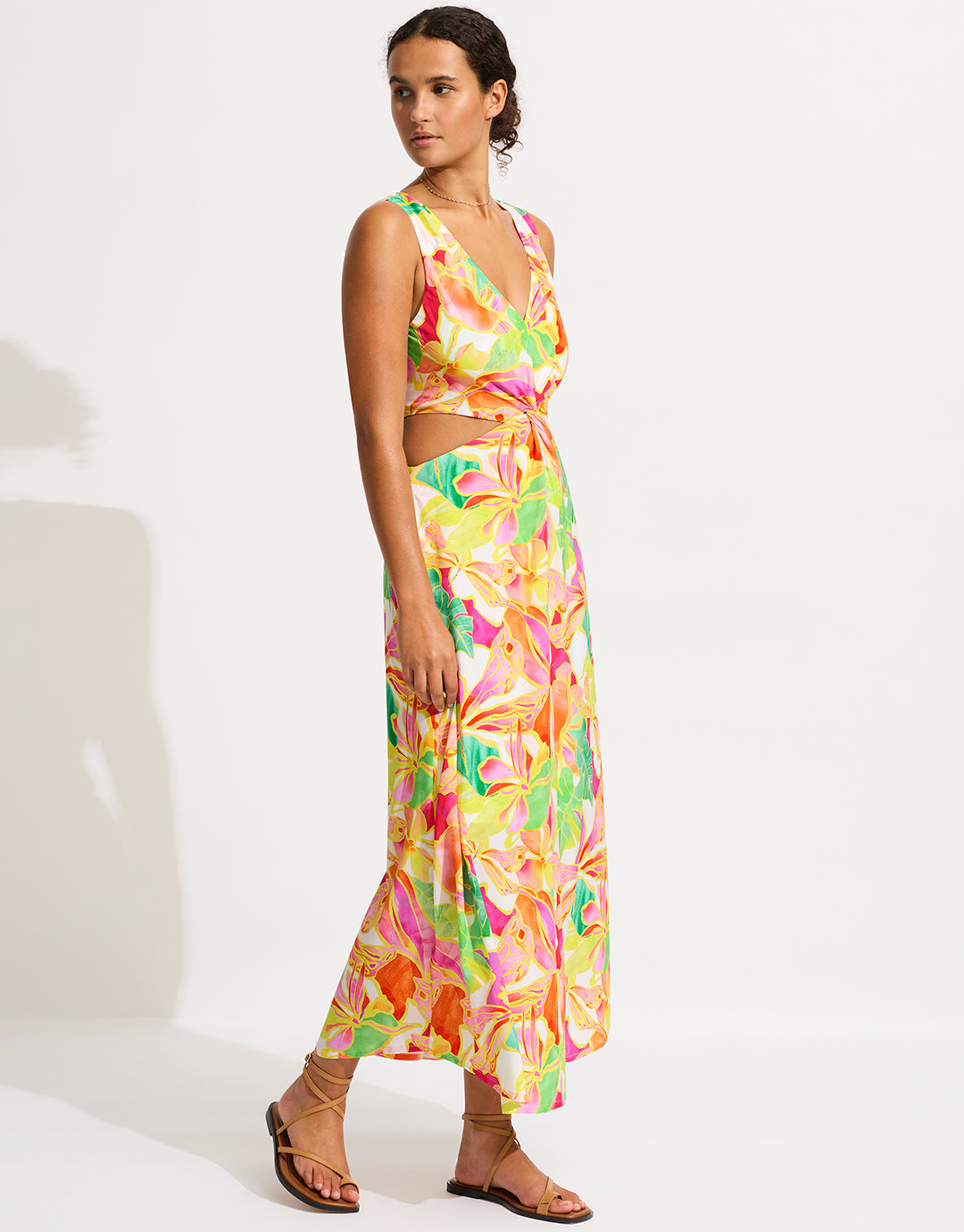 Wonderland Twist Front Maxi Dress - Fuchsia Rose - Simply Beach UK