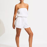 Crinkle Playsuit - White - Simply Beach UK