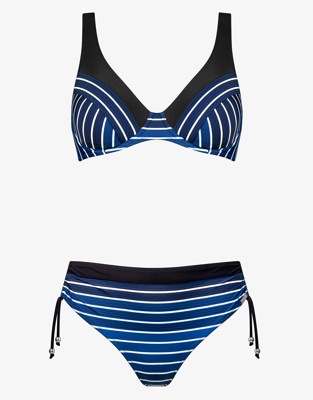 Blue Illusion Underwired Bikini Set - Blue and White - Simply Beach UK