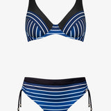 Blue Illusion Underwired Bikini Set - Blue and White - Simply Beach UK
