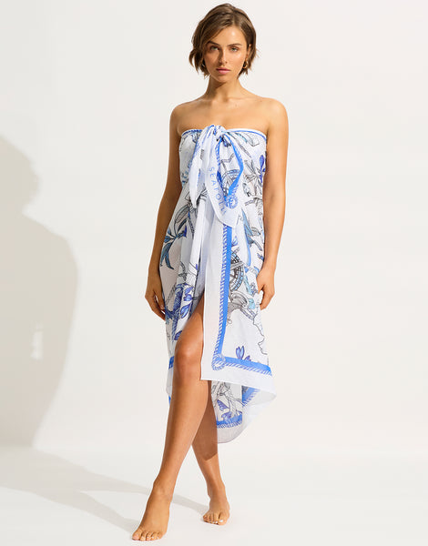 White sarong dress cheap