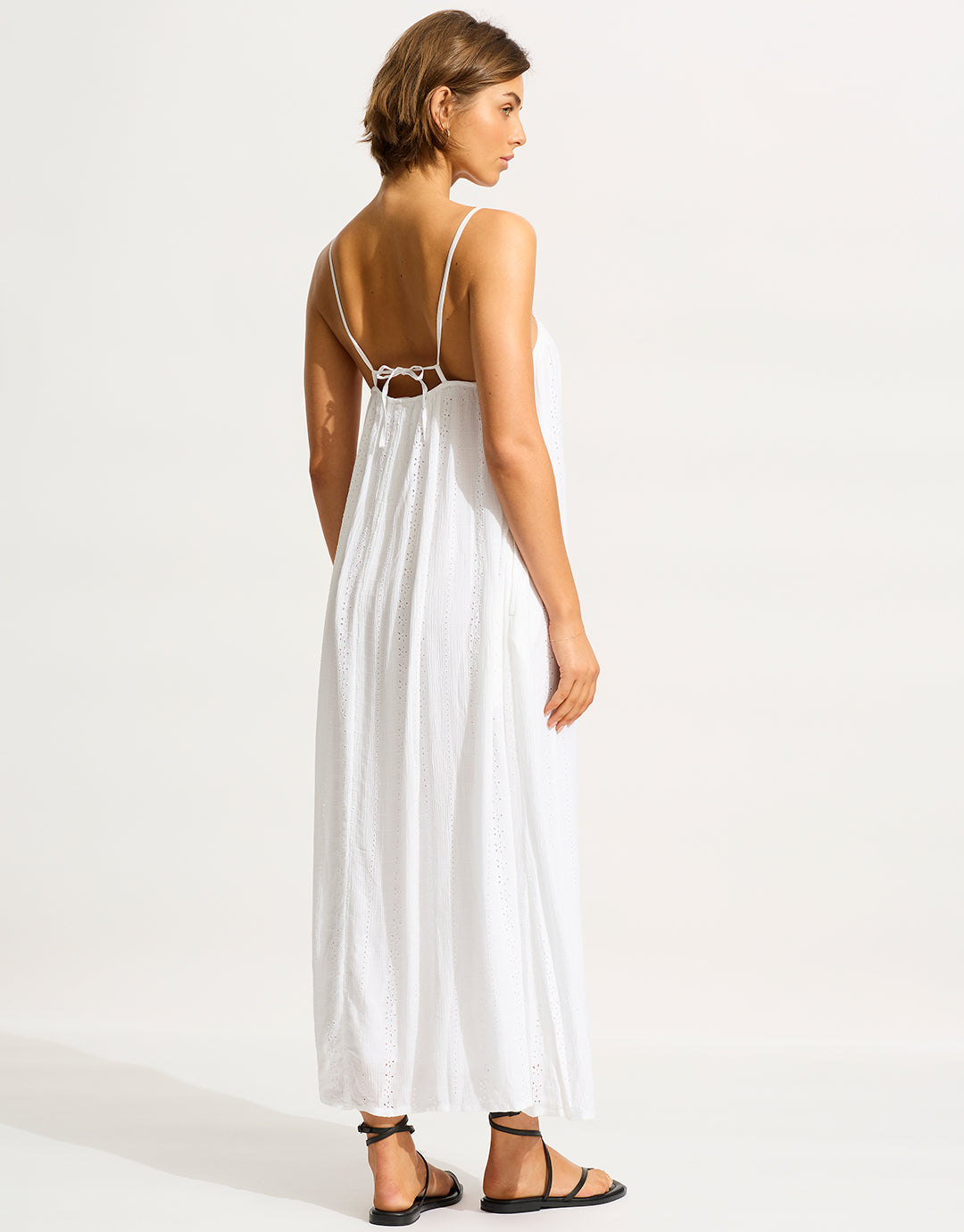 Broderie Maxi Dress - White - Simply Beach UK