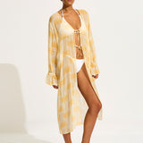 Kasbah Tie Front Cover Up - Ecru - Simply Beach UK