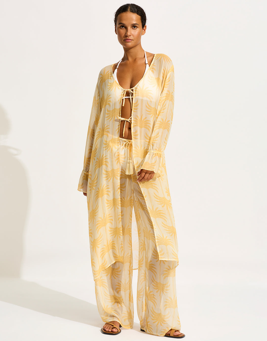 Kasbah Tie Front Cover Up - Ecru - Simply Beach UK