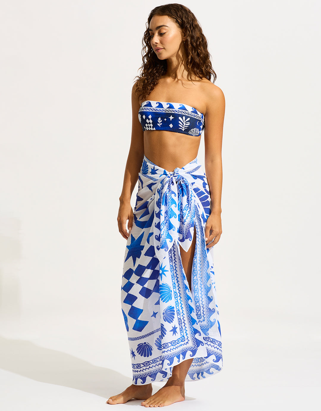 Corfu Sarong - Azure - Simply Beach UK