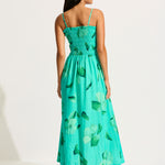 Secret Garden Shirred Maxi Dress - Jade - Simply Beach UK