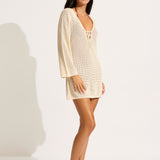 Isla Palm Knit Cover Up - Ecru - Simply Beach UK