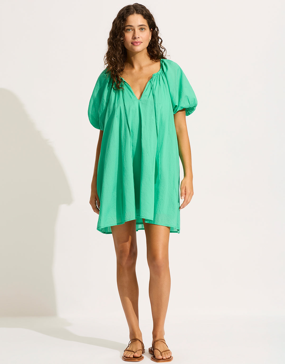 Mini Babydoll Beach Dress Jade Green