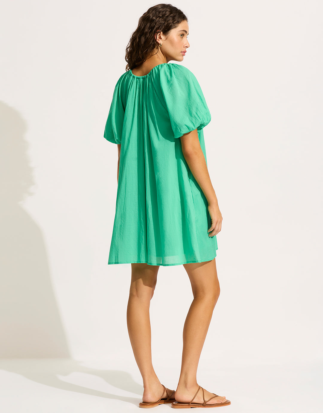 Mini Babydoll Beach Dress - Jade Green Mini Babydoll Beach Dress - Jade Green