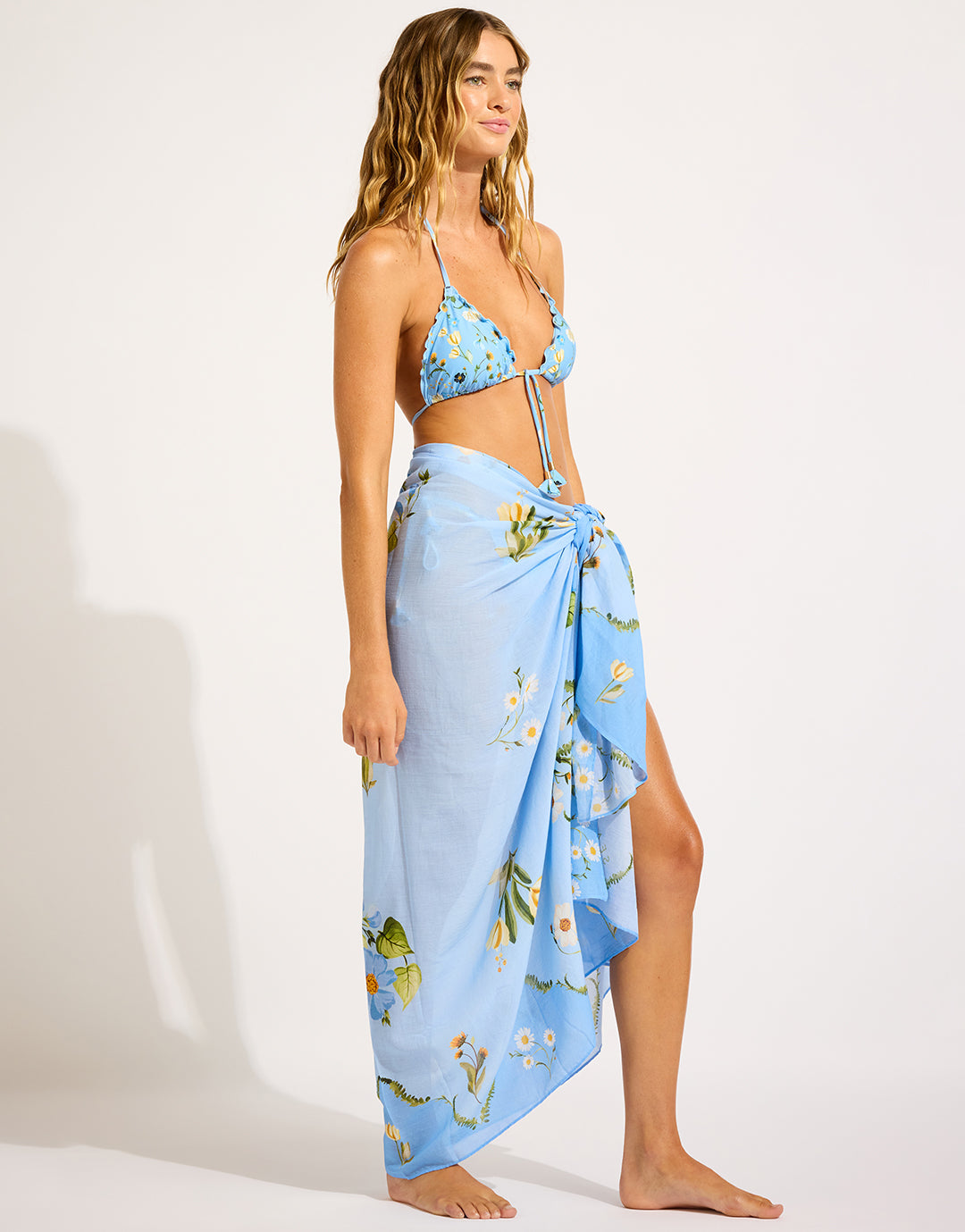 Cotton Gauze Sarong - Cornflower - Simply Beach UK