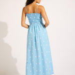 Daisy Chain Shirred Maxi Dress - Powder Blue - Simply Beach UK