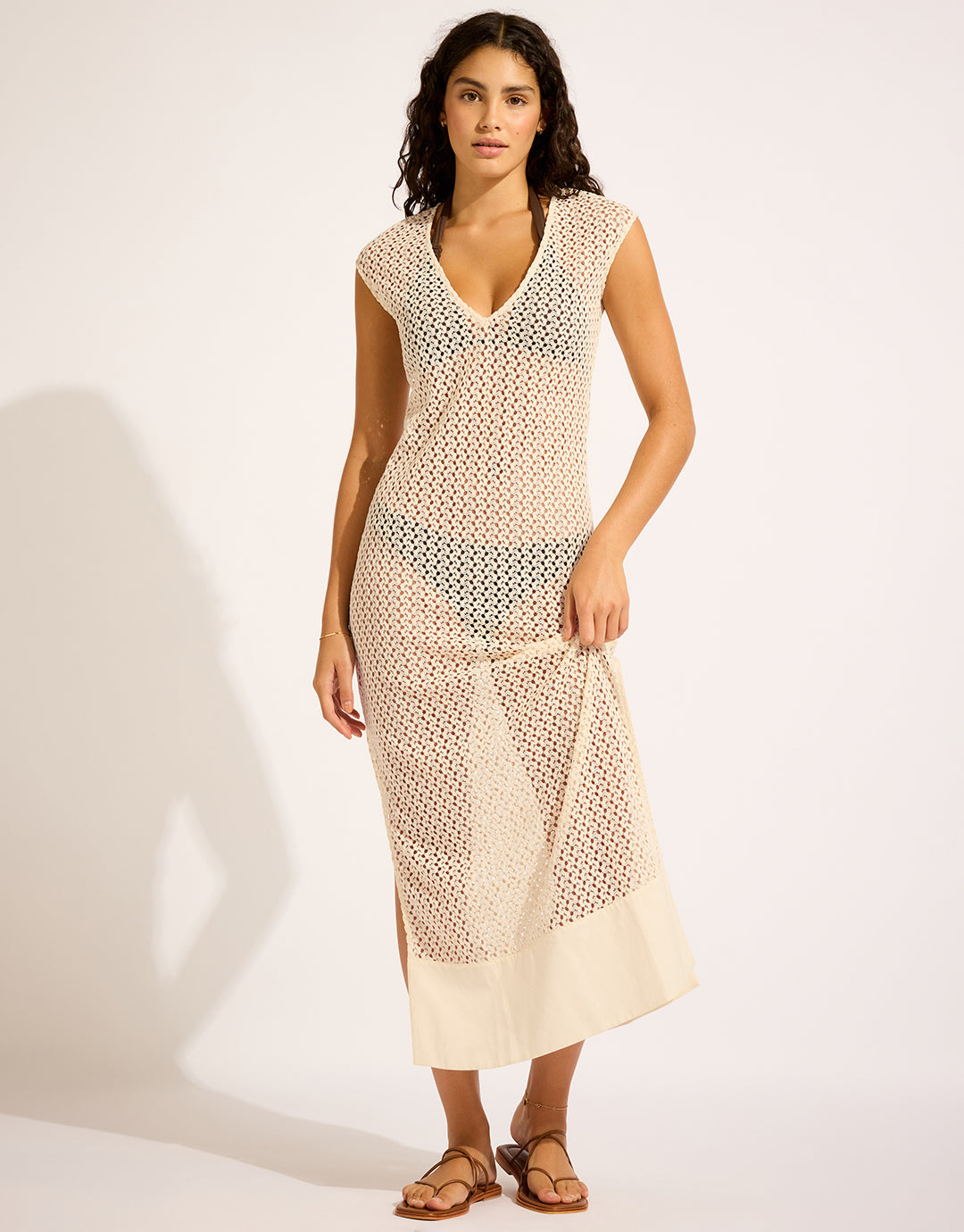 Beach Edit Maxi Tank Dress - Ecru - Simply Beach UK