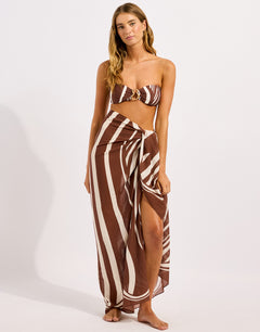 Seafolly Coastline Sarong - Cocoa - Simply Beach UK