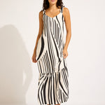 Coastline Tie Back Maxi Dress - Black - Simply Beach UK