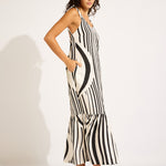 Coastline Tie Back Maxi Dress - Black - Simply Beach UK