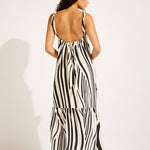 Coastline Tie Back Maxi Dress - Black - Simply Beach UK