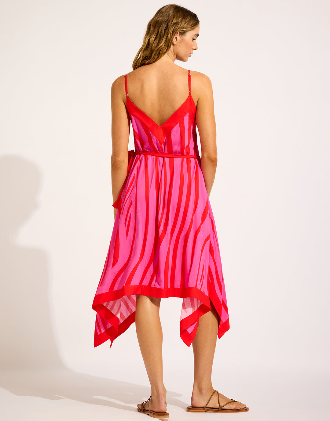 Coastline Scarf Wrap Dress - Flame - Simply Beach UK
