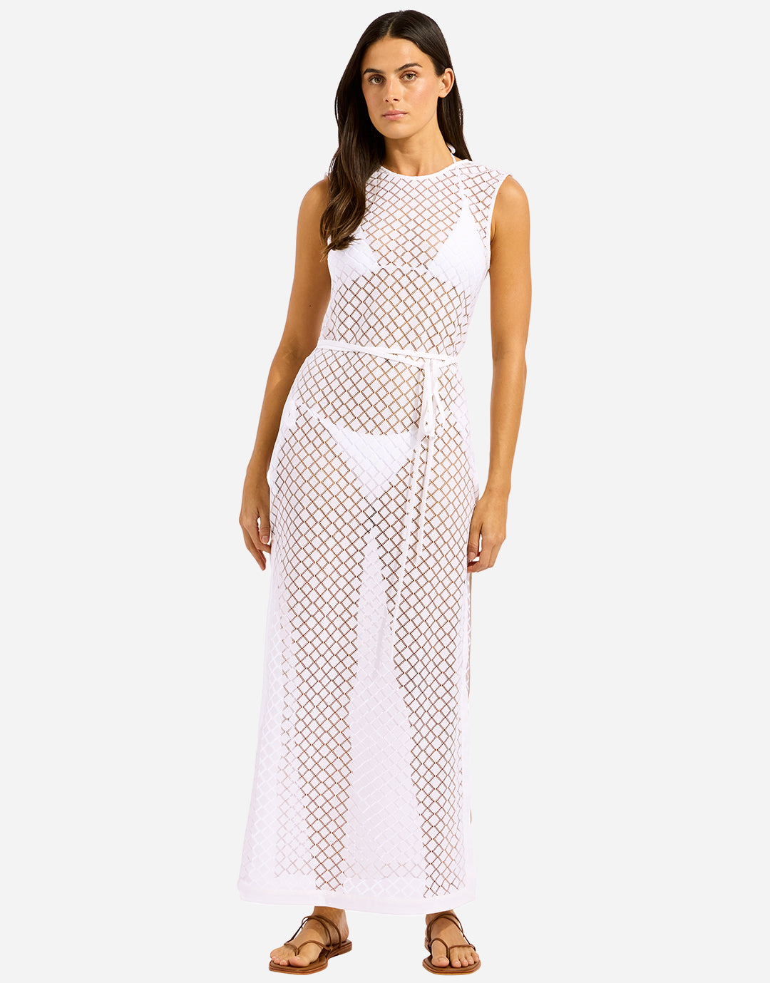Seafolly Beach Edit Lace Cover Up - White - Simply Beach UK