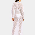 Seafolly Beach Edit Gathered Lace Cover Up - White - Simply Beach UK