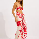Seafolly Mayflower Sarong - Ecru and Cosmo - Simply Beach UK